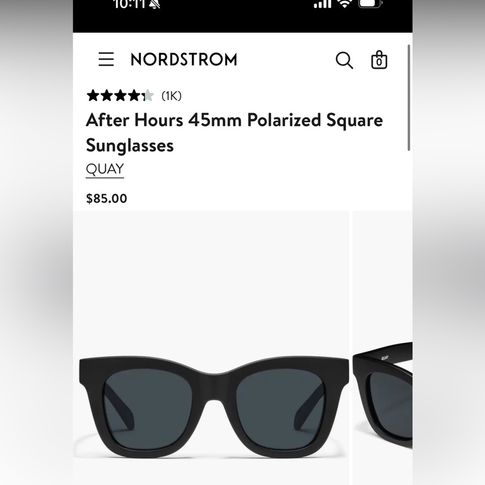 NIB Quay Afterhours Polarized Black Matte